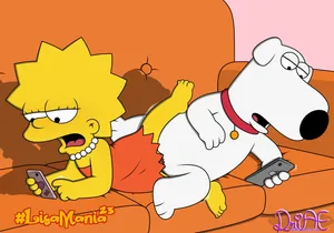 Lisa & Brian in the sofa (Simpsons x Family Guy porn) Lisamania